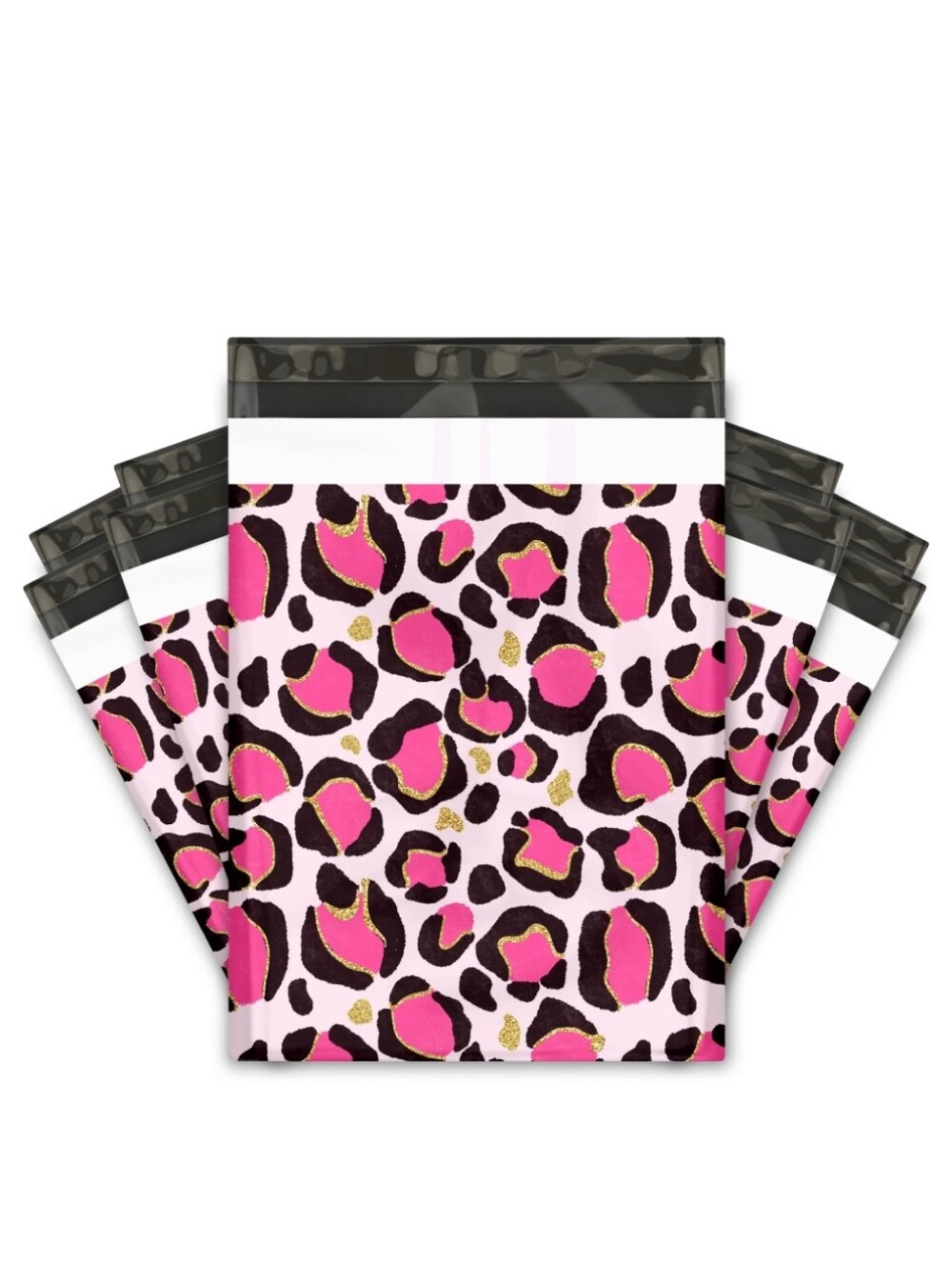 25ct 10x13 PINK LEOPARD POLY MAILERS